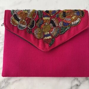 Women's Purse Beaded Floral Clutch Handbag Handmade Shoulder Bag Crossbody
